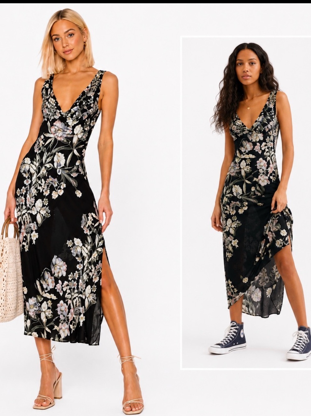 Free People Never Too Late floral print midi dress
